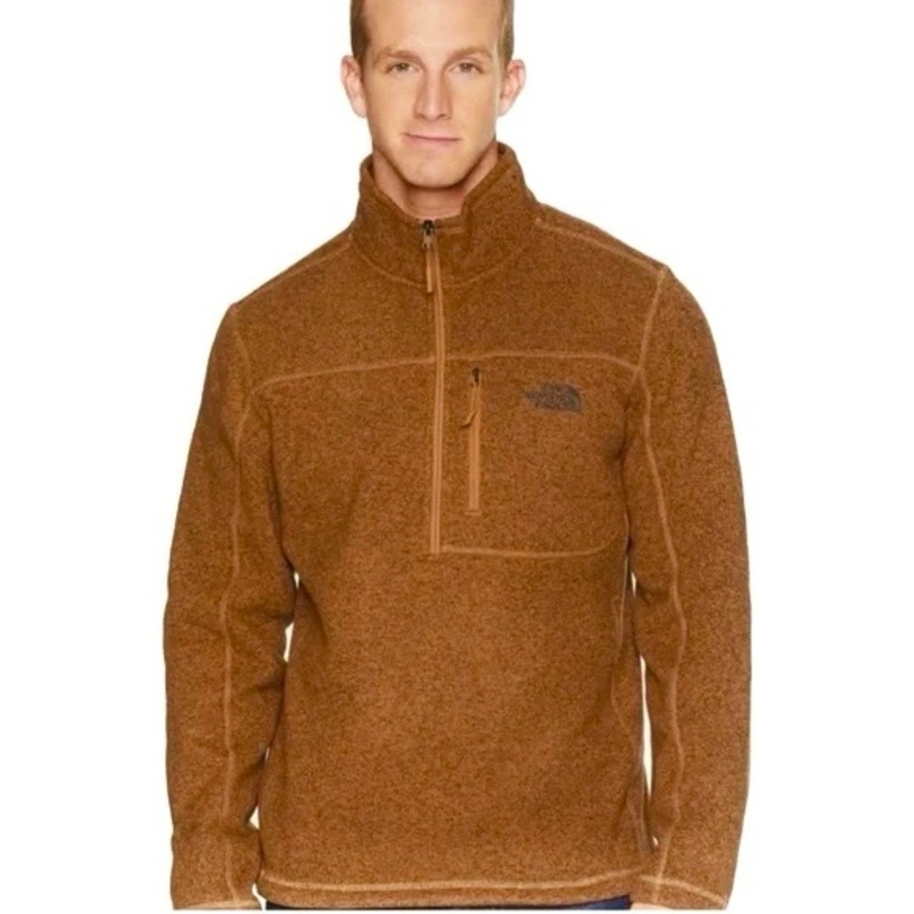 The North Face Mens Large Brown Fleece Quarter Zip Pullover Jacket - Picture 12 of 12